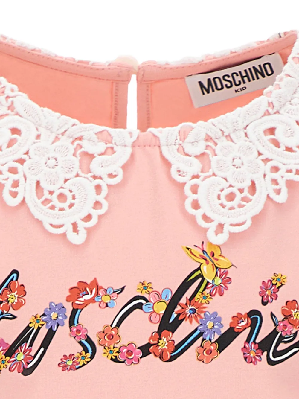 Moschino Kids T-shirt met logoprint Roze