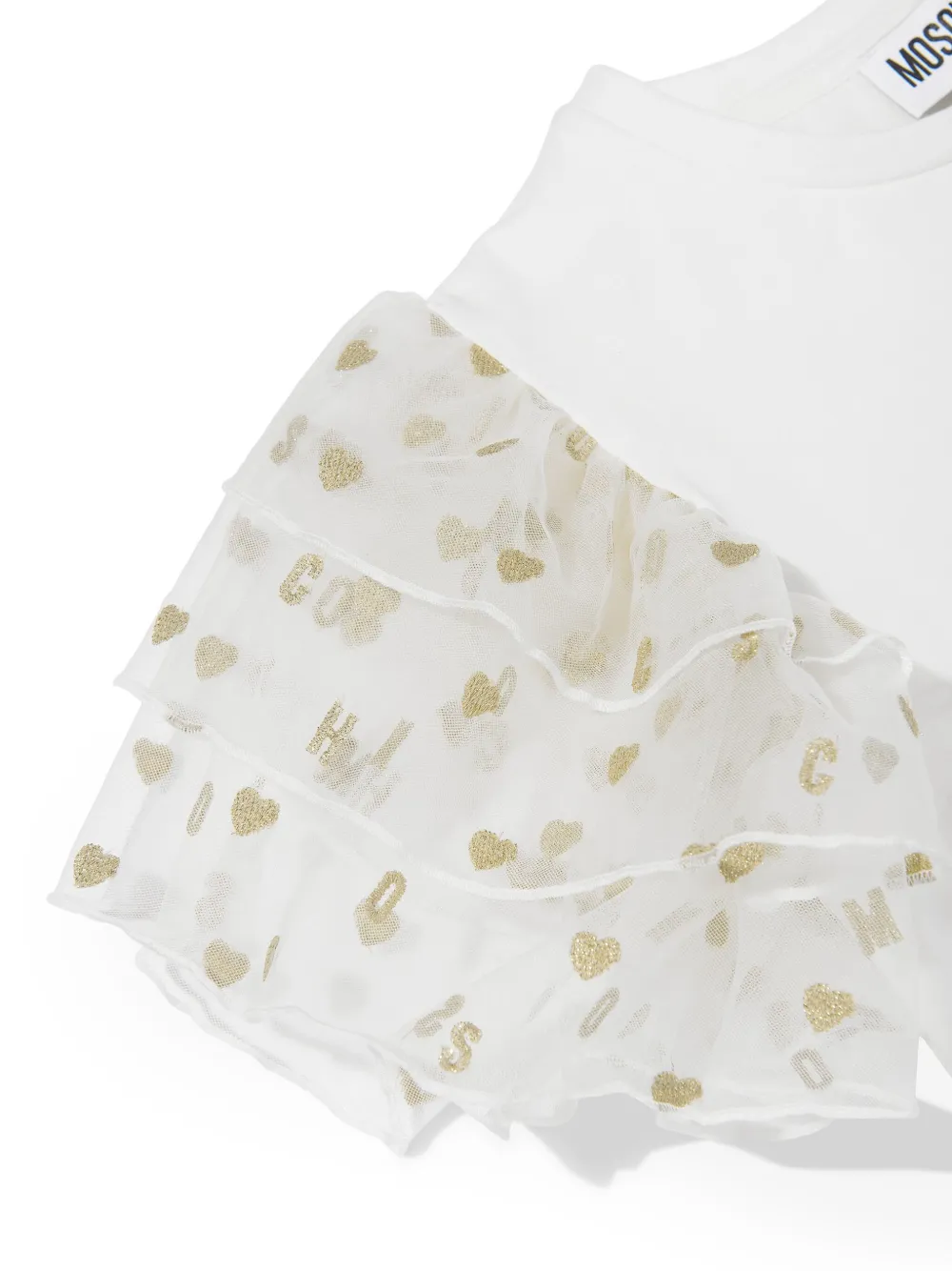 Moschino Kids T-shirt verfraaid met logo Wit