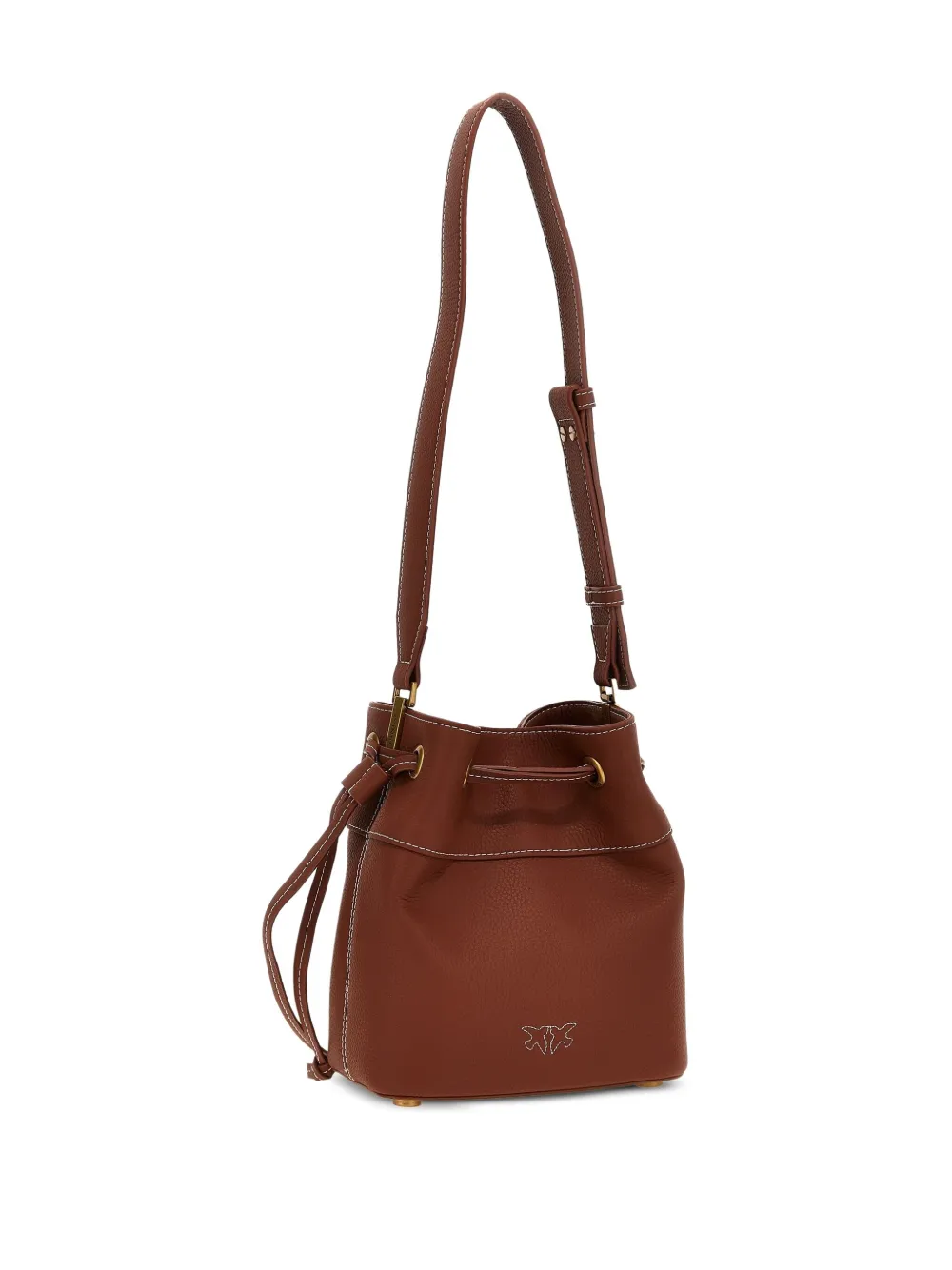 PINKO mini leather bucket bag - Bruin