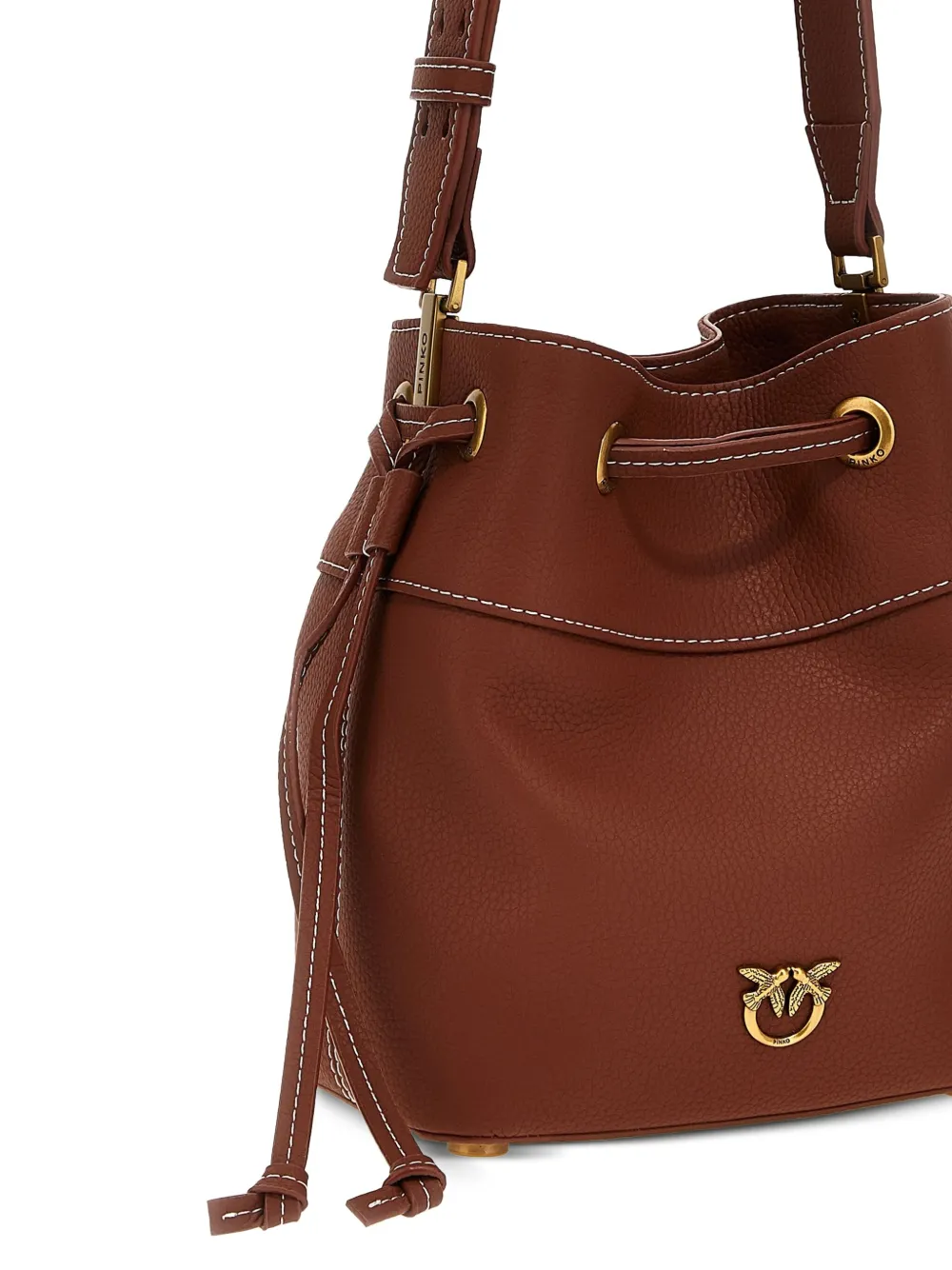 PINKO Leren bucket-tas Bruin