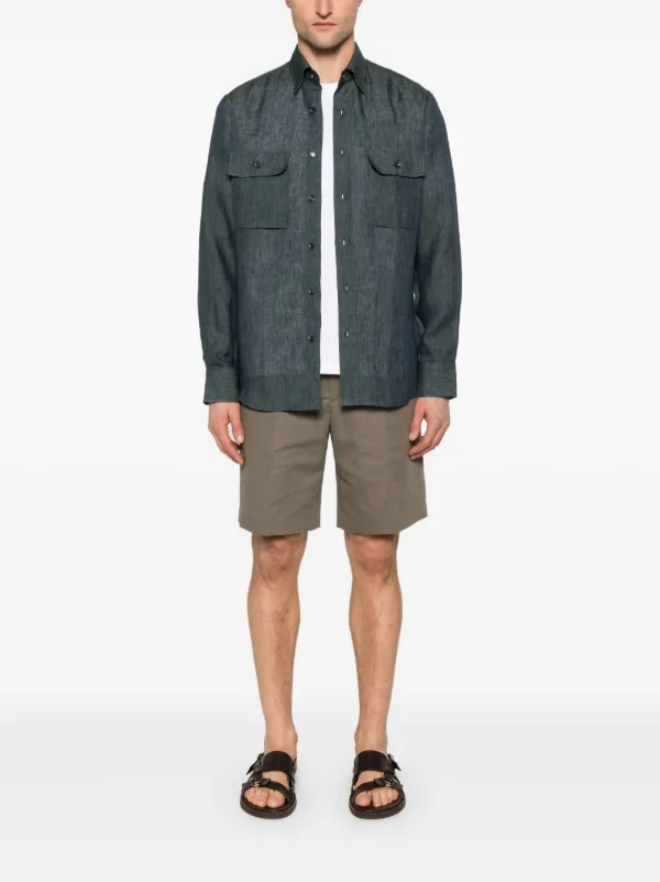 Brioni リネンシャツ | ブルー | FARFETCH JP