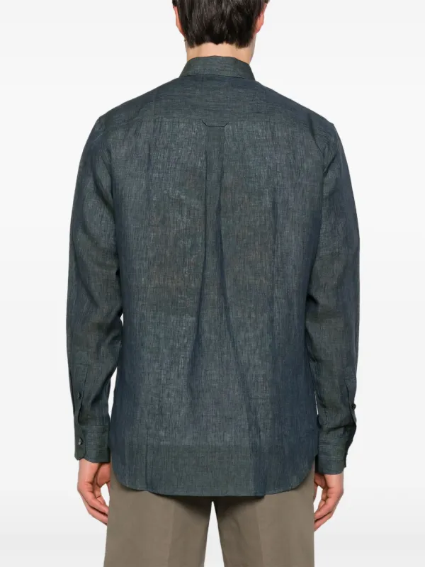 Brioni リネンシャツ | ブルー | FARFETCH JP
