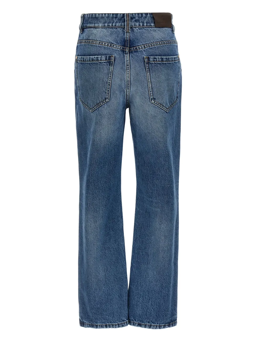 Brunello Cucinelli Monili-embellished straight-leg jeans - Blauw