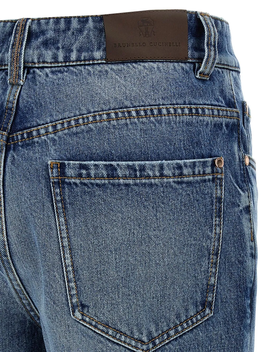 Brunello Cucinelli Straight jeans verfraaid met monili kralen Blauw