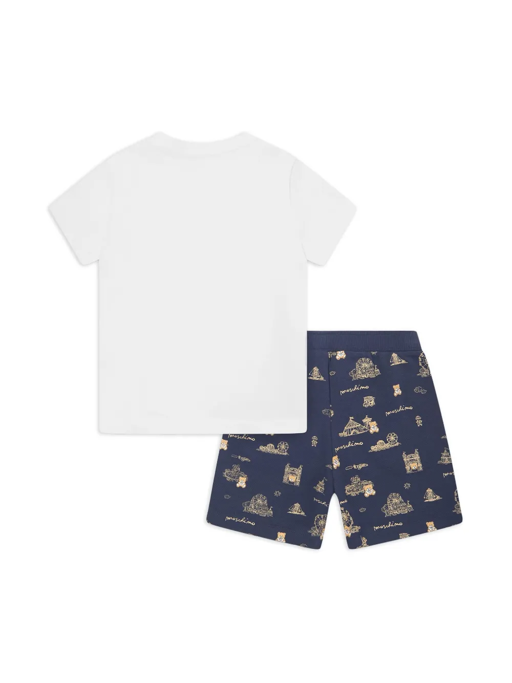 Moschino Kids Shorts set met logoprint - Wit