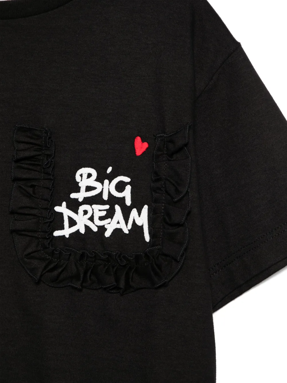 Simonetta T-shirt met geborduurde tekst Zwart