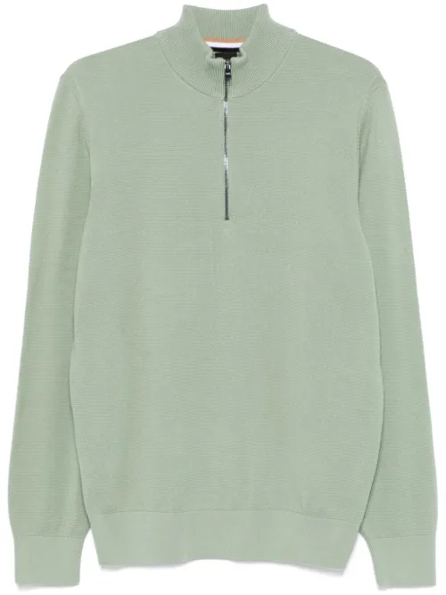 Pull en coton à fermeture zippée - BOSS - Modalova