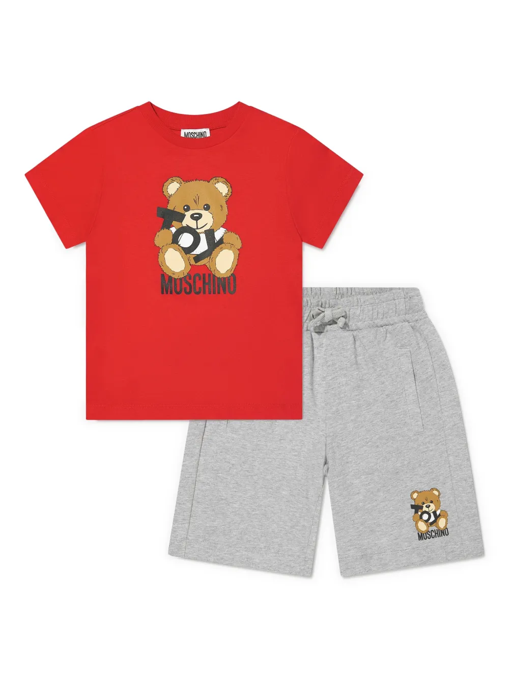 Moschino Kids Shorts set met logoprint Rood