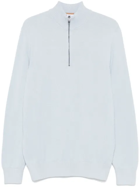 BOSS zipped cotton sweater