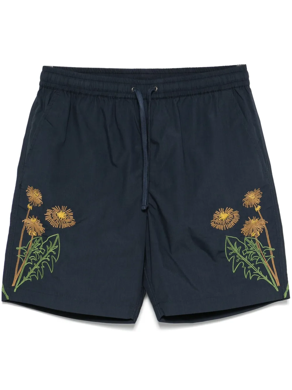 floral-embroidery shorts