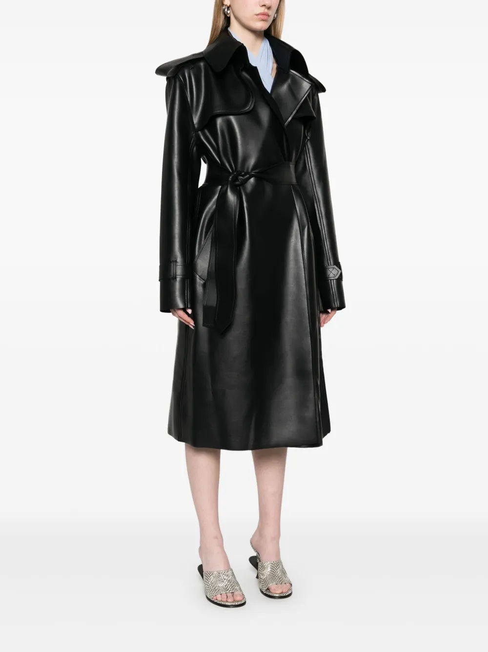 Norma Kamali Trenchcoat met ceintuur Zwart