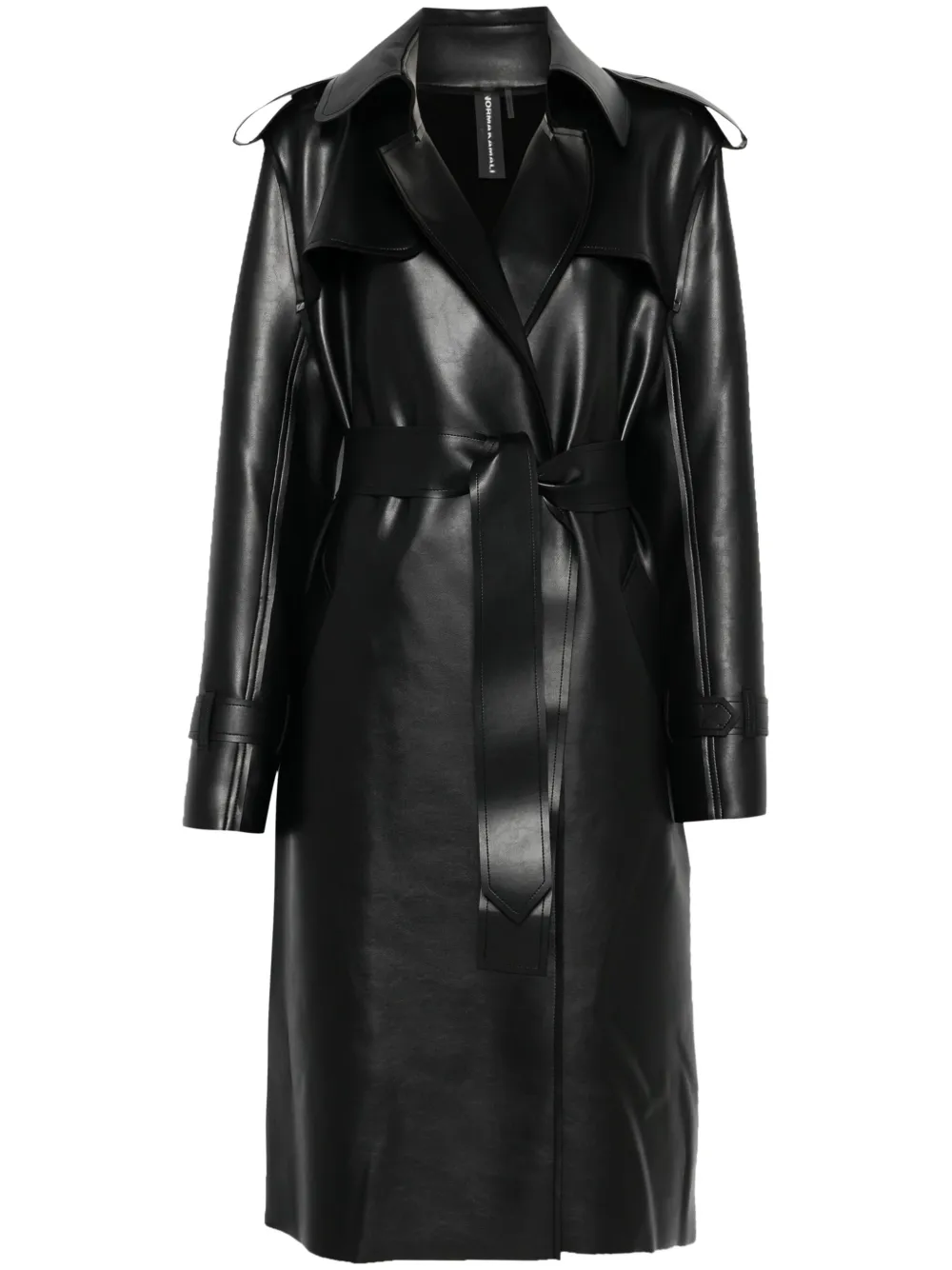 Norma Kamali belted trench coat | Black | Image 1