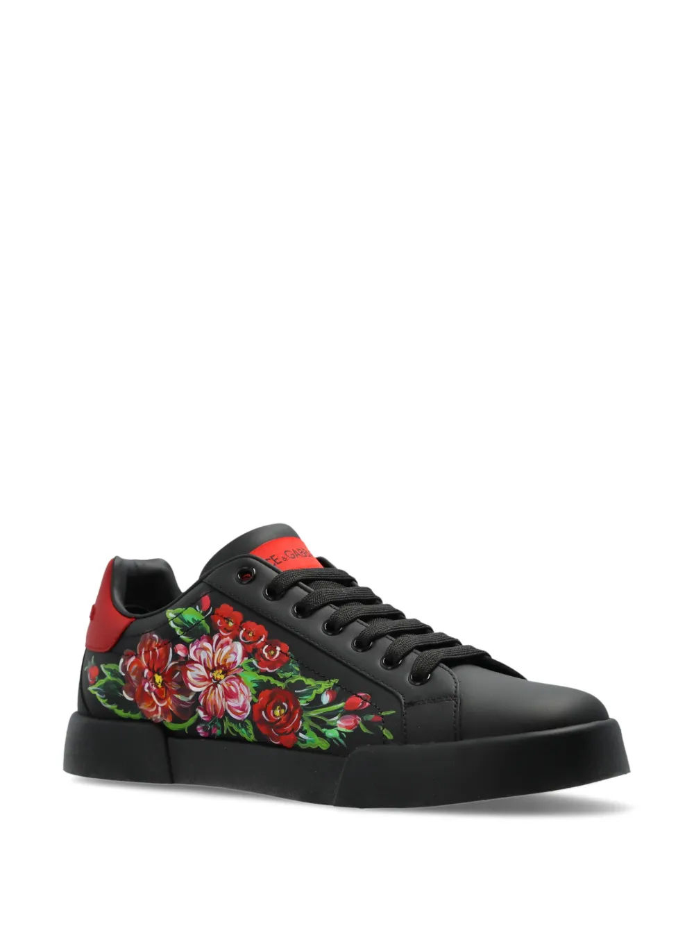 Dolce & Gabbana Sneakers met bloemenprint - Zwart