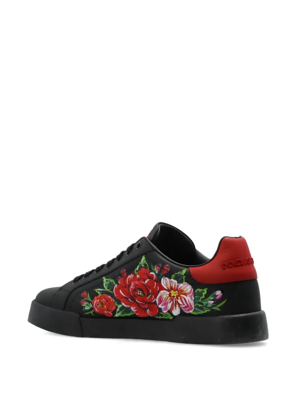 rose print sneakers