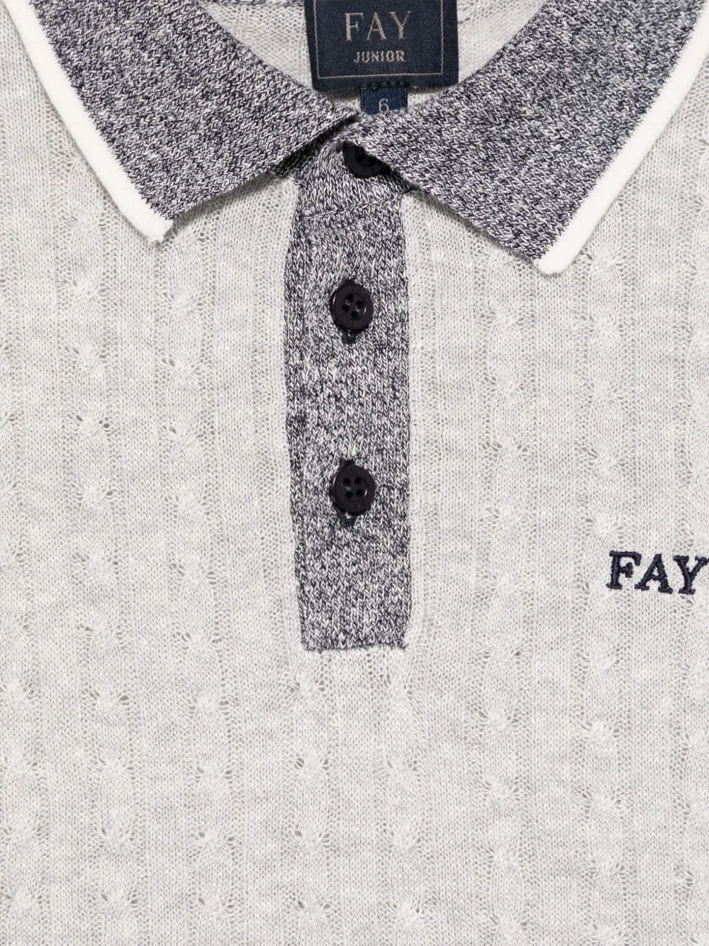Fay Kids Gebreid poloshirt Grijs
