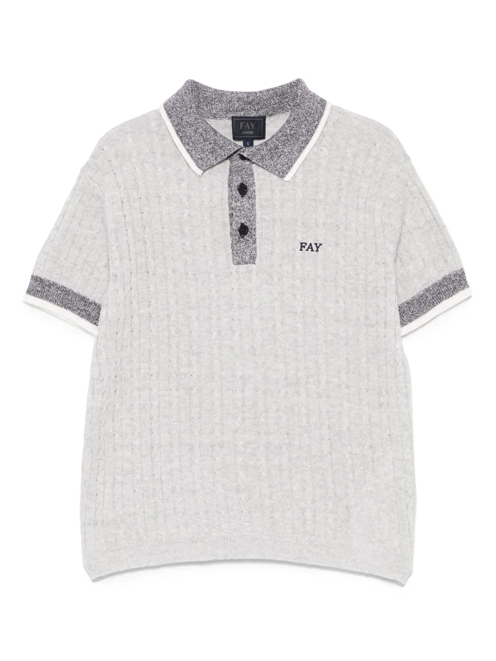 Fay Kids Gebreid poloshirt Grijs