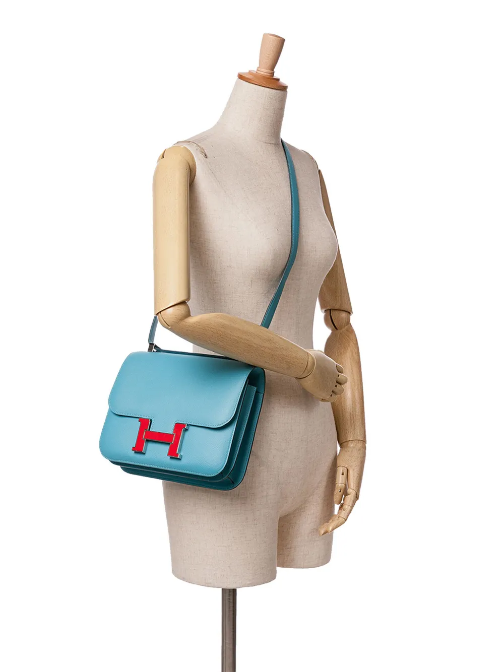 Hermès Pre-Owned 2019 Epsom Constance 24 emaille crossbodytas - Blauw