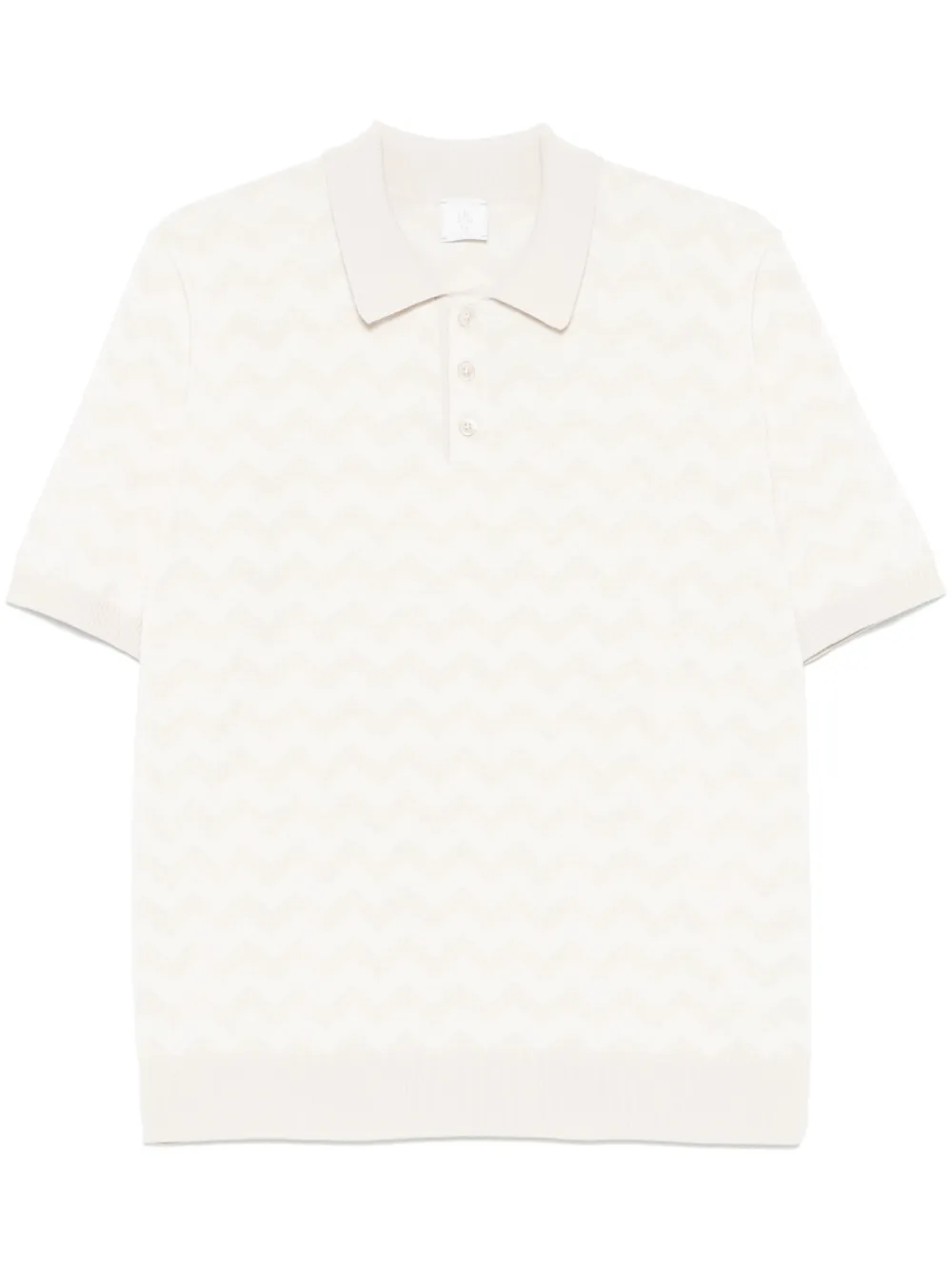 Eleventy playera tipo polo con motivo en zigzag | neutro | Image 1