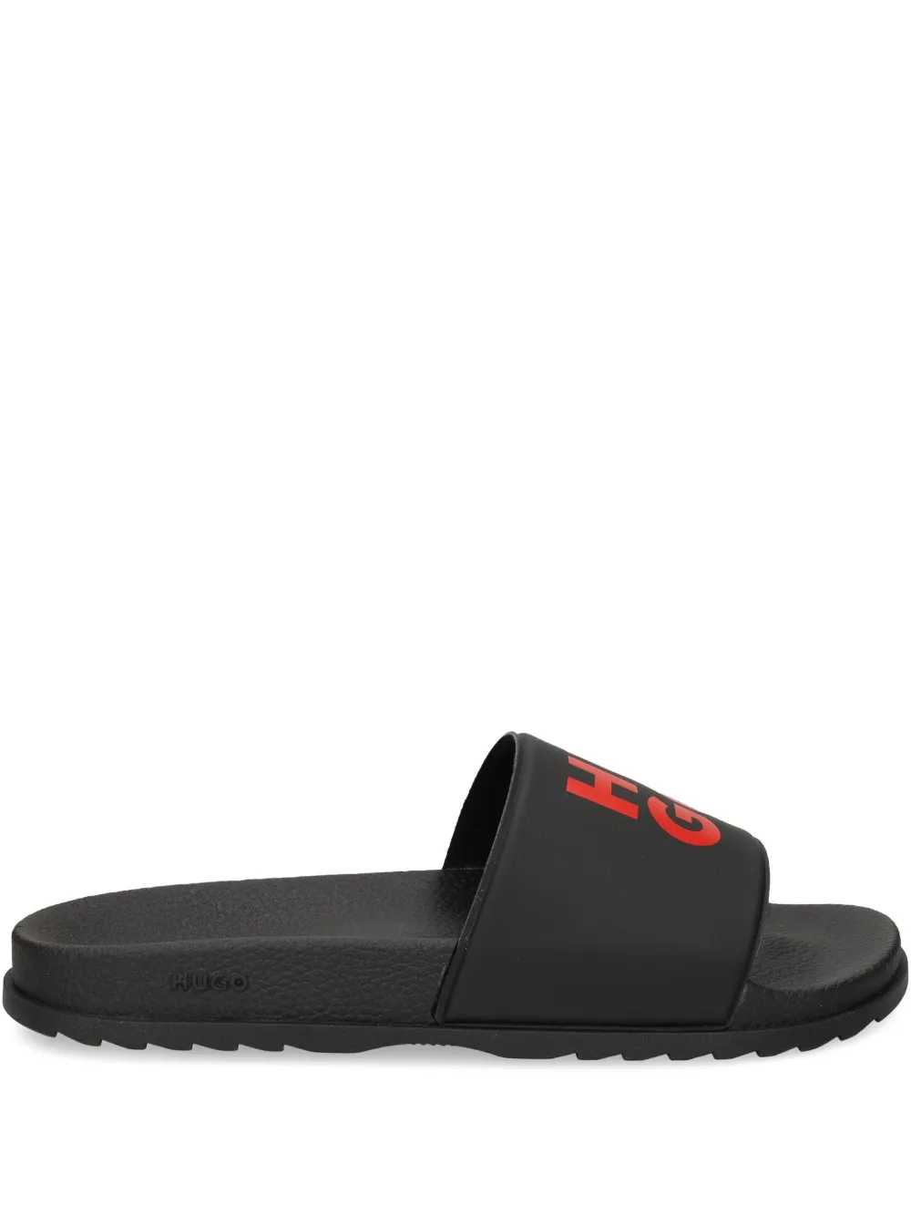 HUGO logo-print pool slides Black