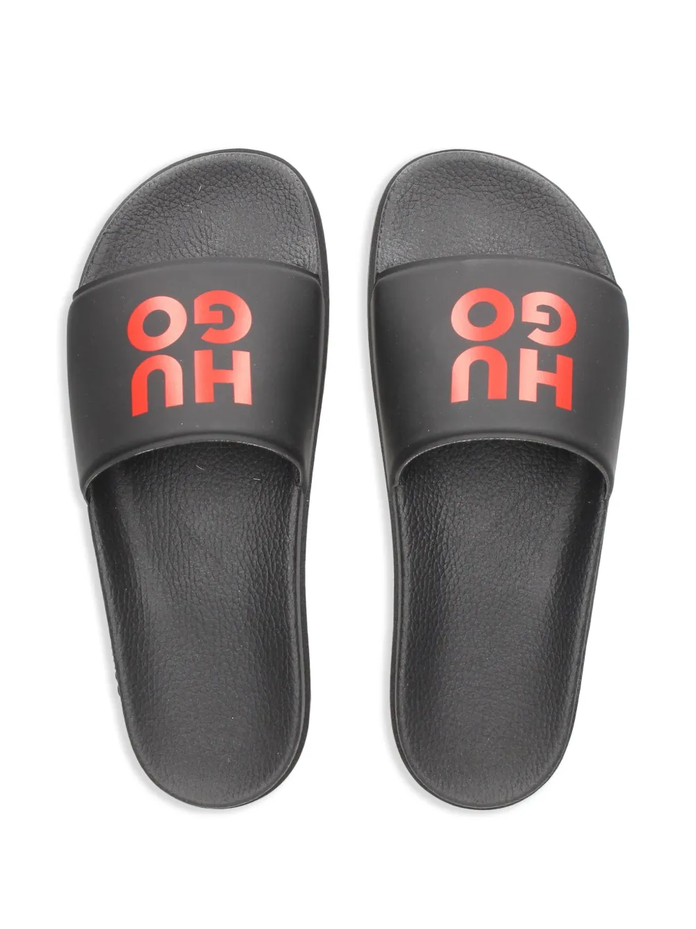 HUGO logo-print pool slides Black