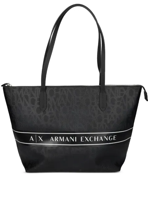 Armani Exchange logo-print tote bag