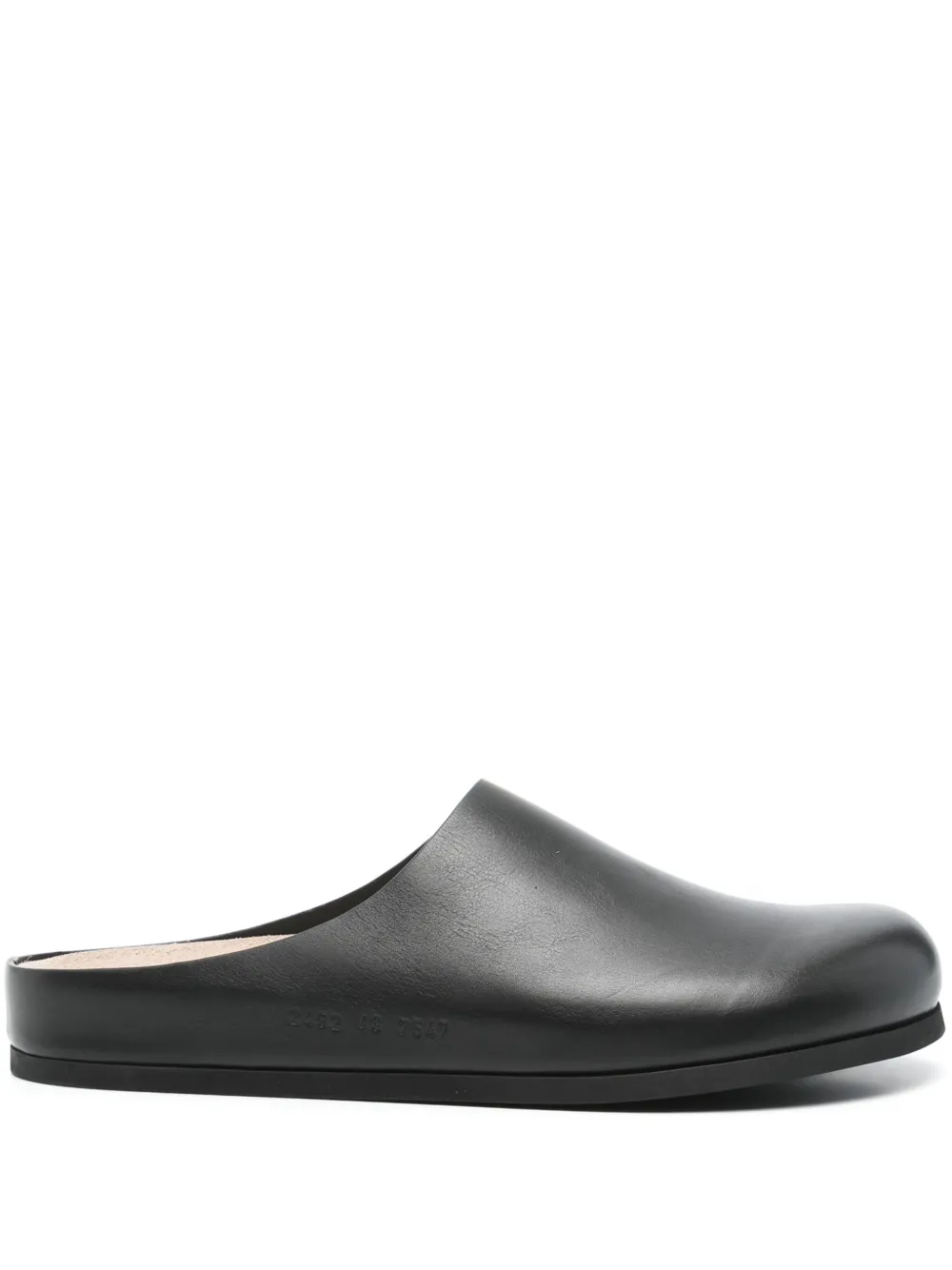 Common Projects Leren slippers Zwart