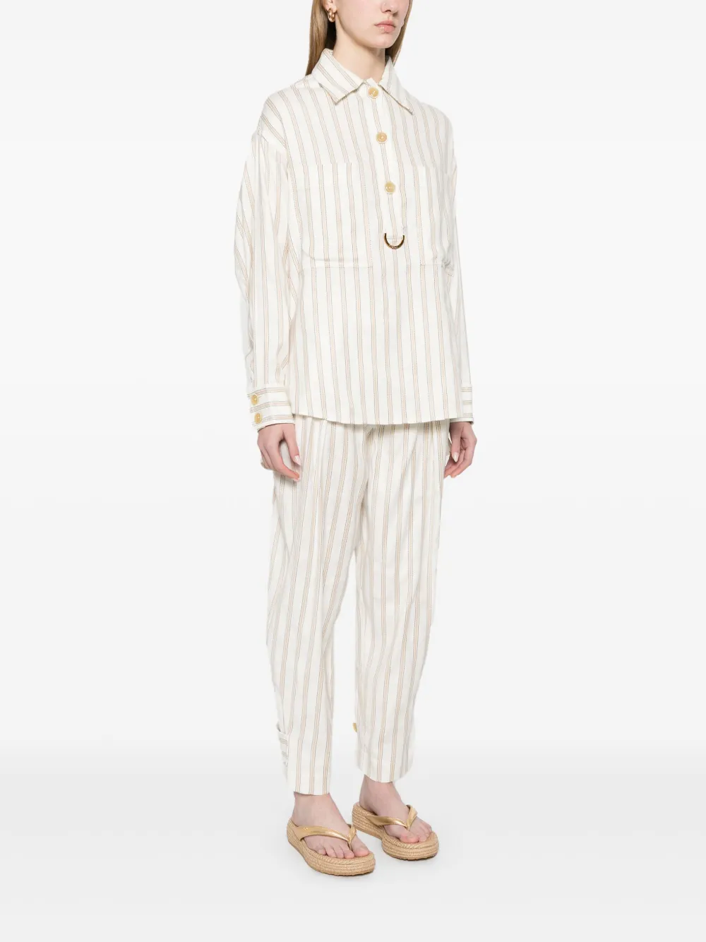ZIMMERMANN Gestreept shirt Beige