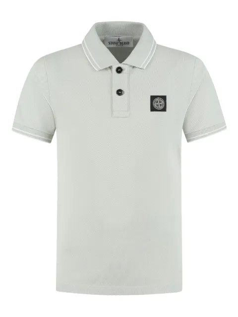 Stone Island Junior Compass-patch cotton polo shirt