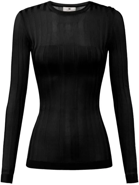 Elisabetta Franchi top tejido de canalé semitransparente
