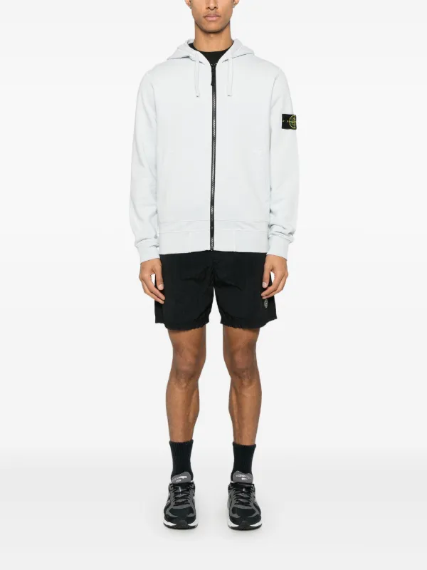 【STONE 】コンパス パッチ 長袖パーカー Stone Island コンパスバッジ パーカー | ブルー | FARFETCH JP