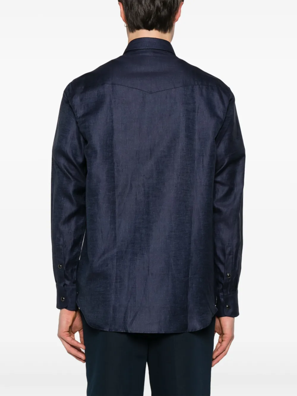 Brioni Overhemd met slub-textuur Blauw