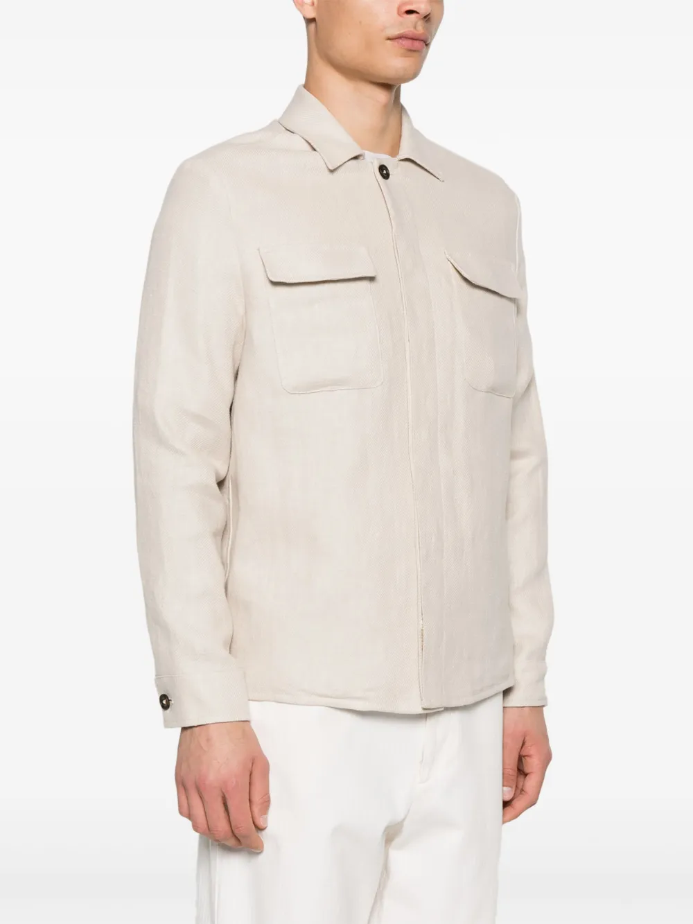 Eleventy Linnen overhemd Beige