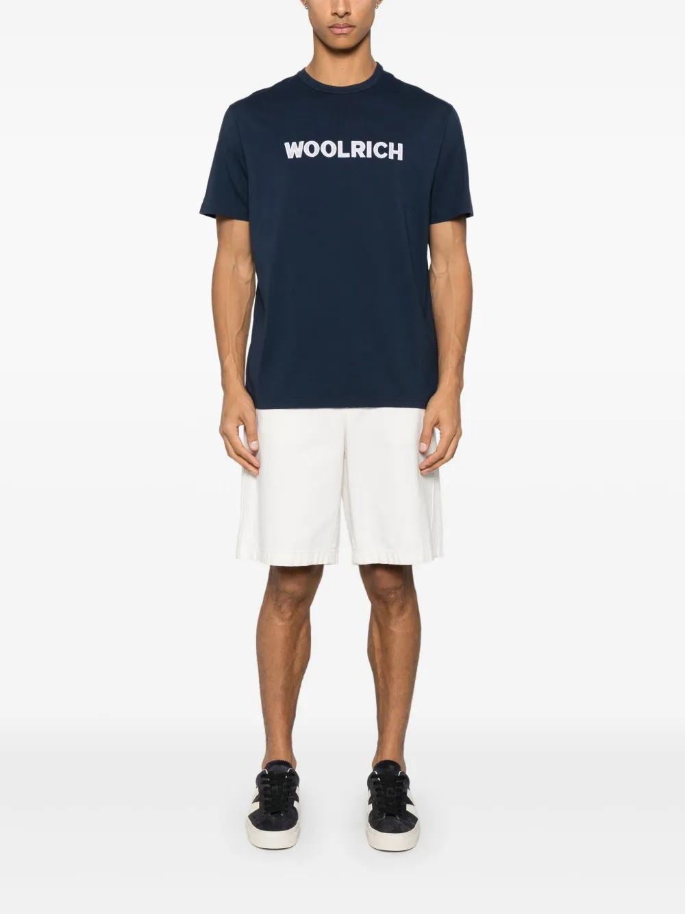 Woolrich Katoenen T-shirt met geborduurd logo - Blauw