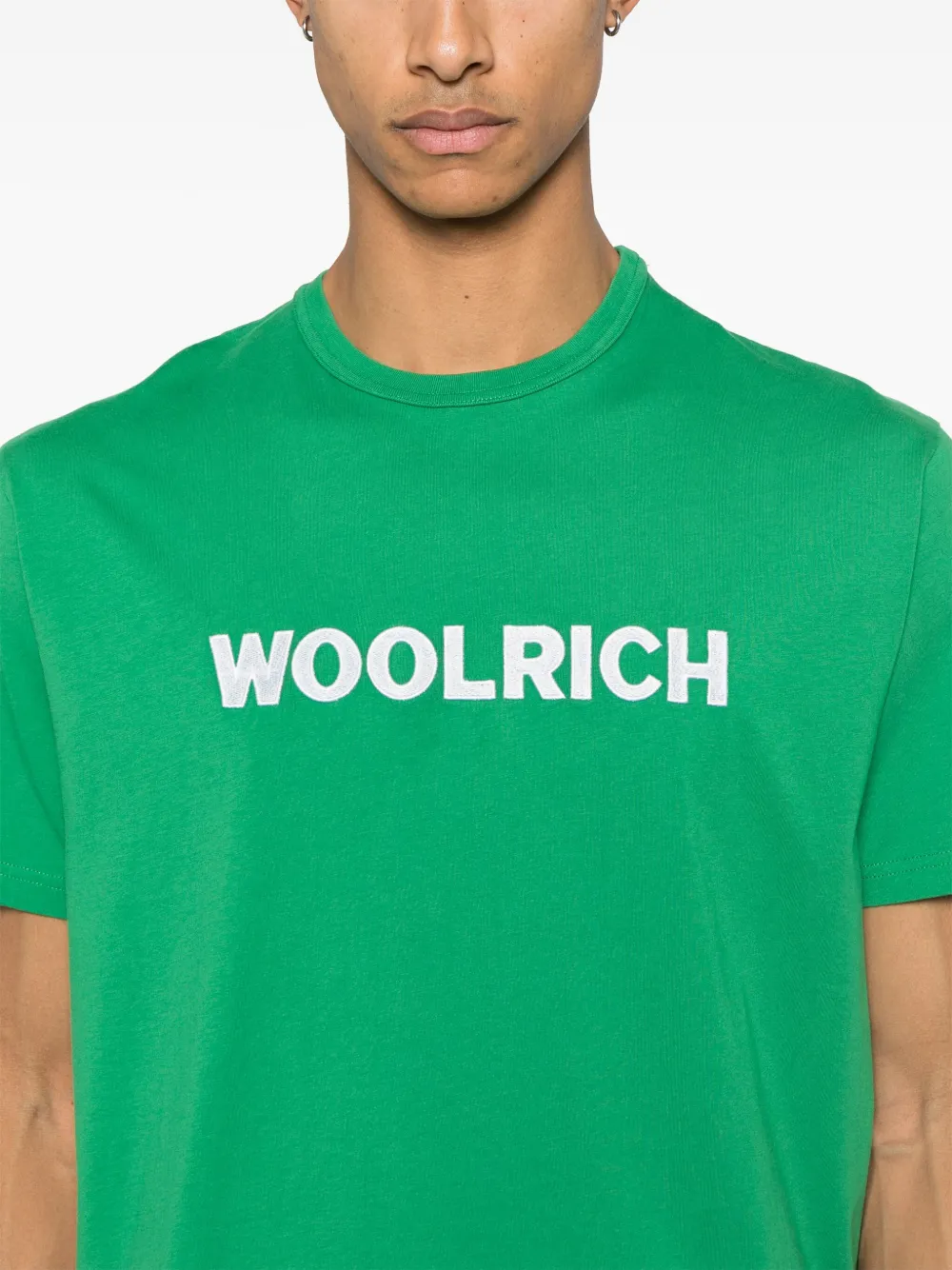 Woolrich Katoenen T-shirt met geborduurd logo Groen