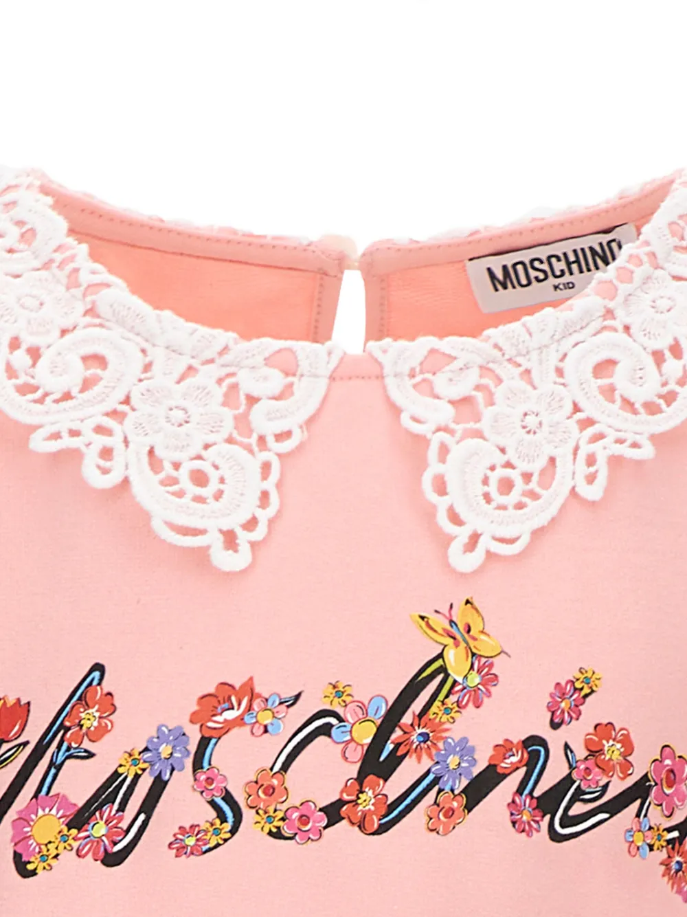 Moschino Kids Jurk met logoprint Roze