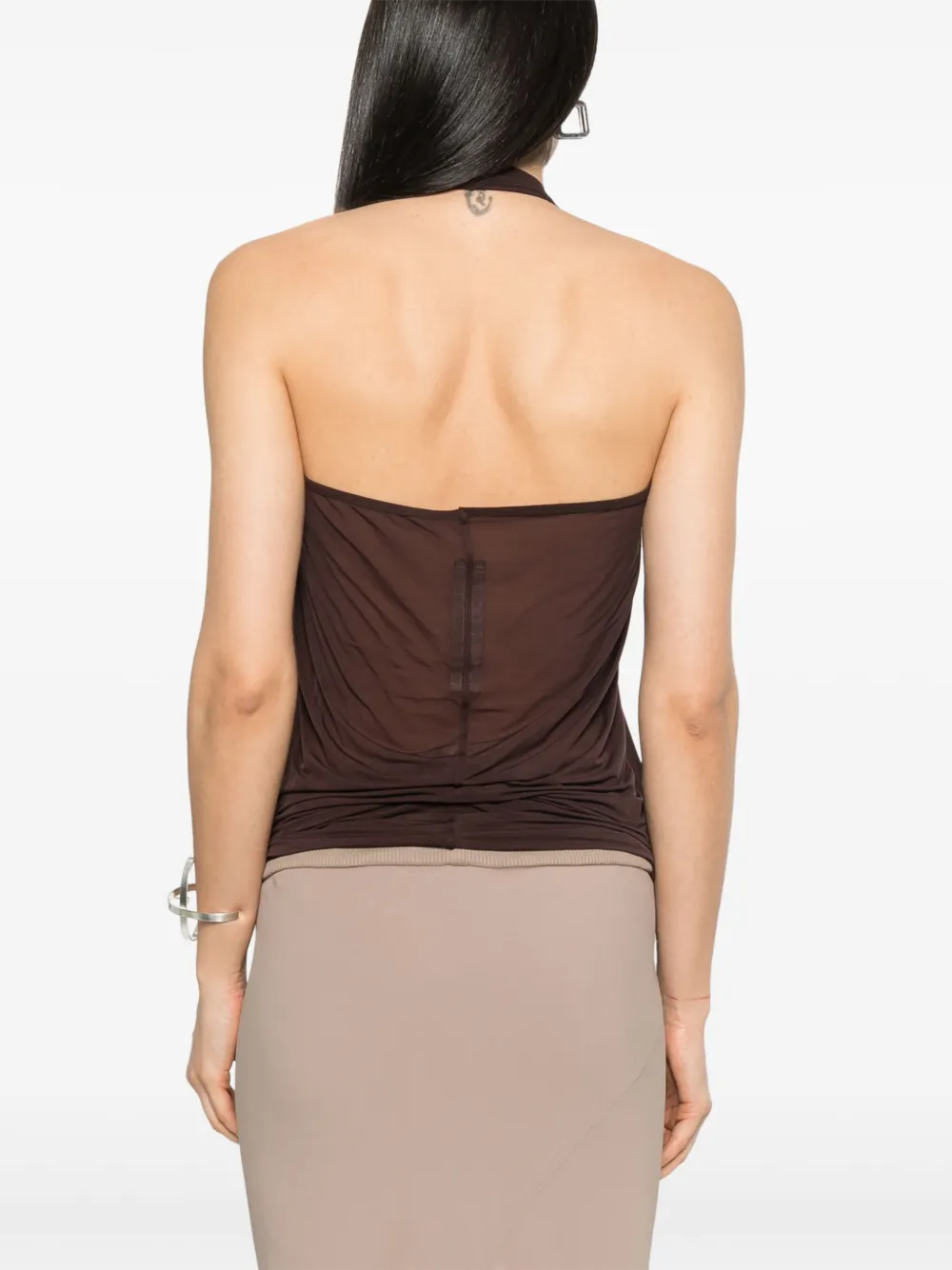 Rick Owens Halter T Top In Brown