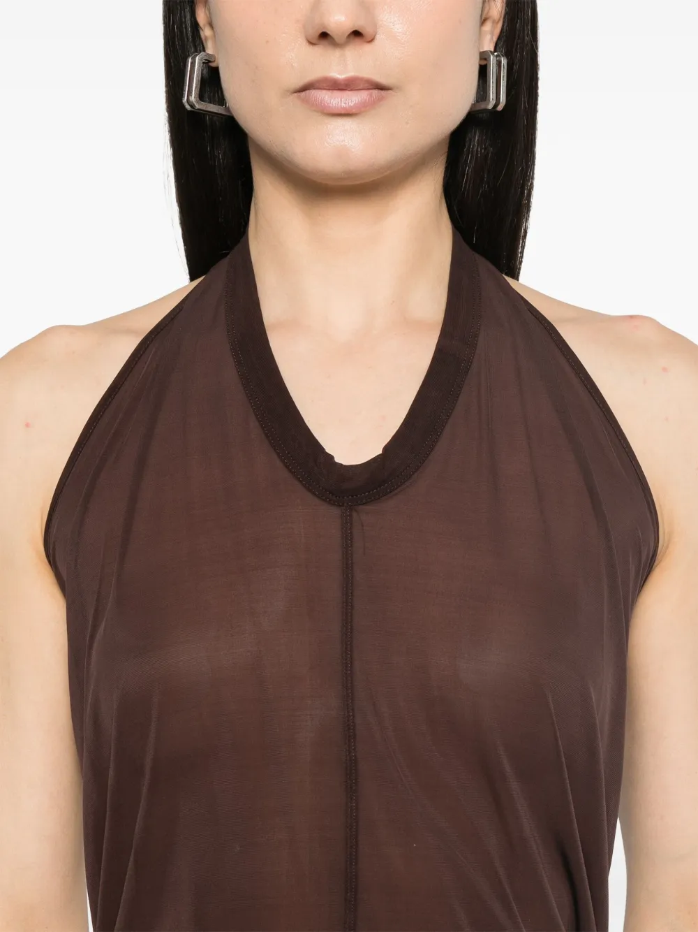 Rick Owens Halter T Top In Brown