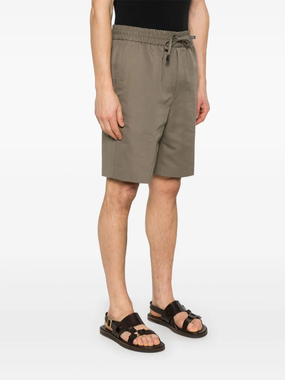 Brioni Shorts met slub-textuur Groen