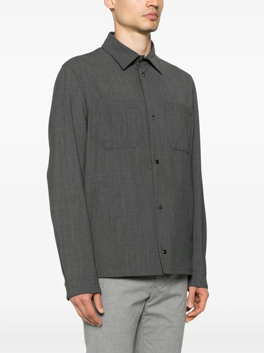 Herno Geweven shirtjack Grijs