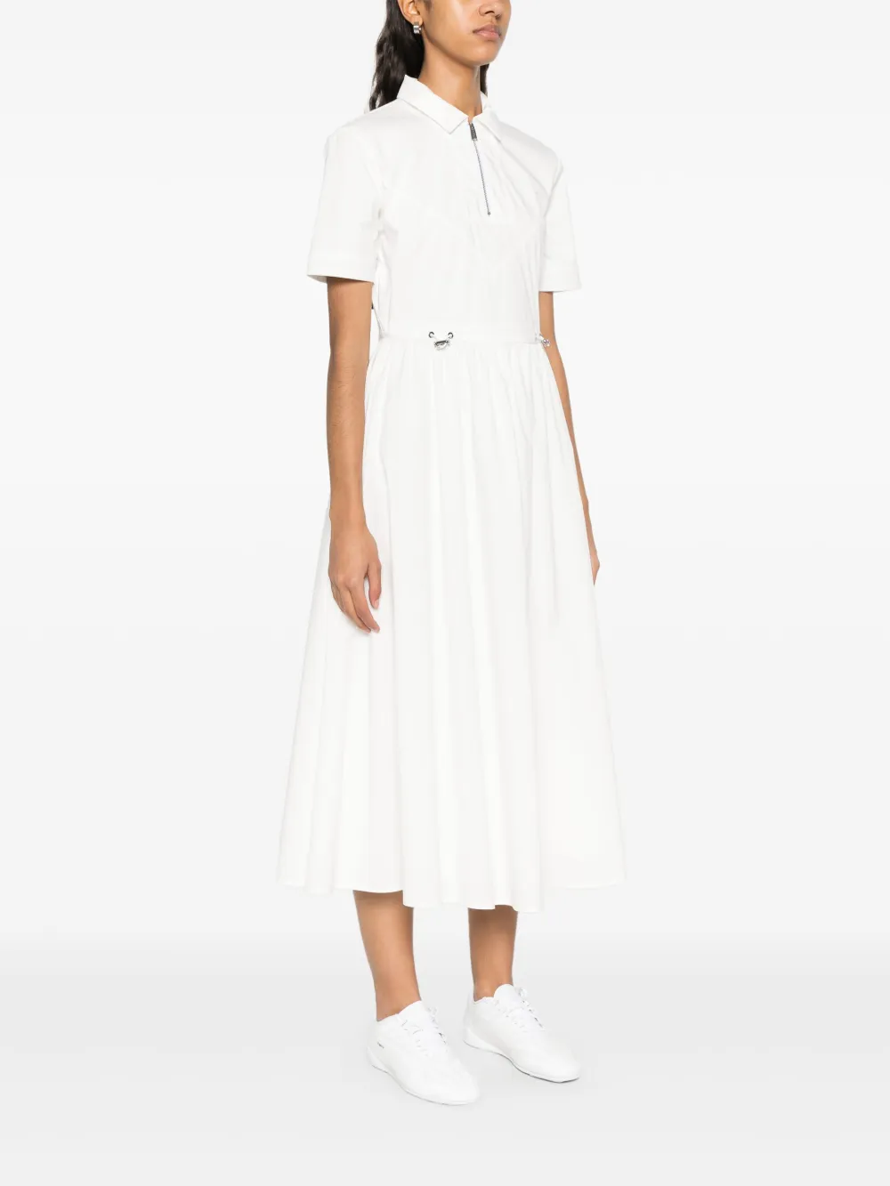 Shop Add Drawstring Midi Dress In White