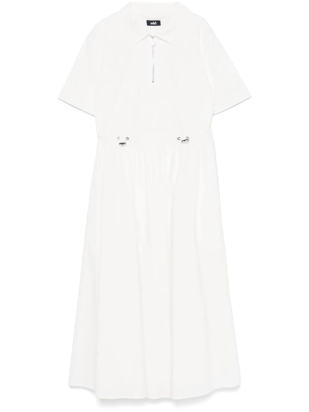 Add drawstring midi dress | White | Image 1