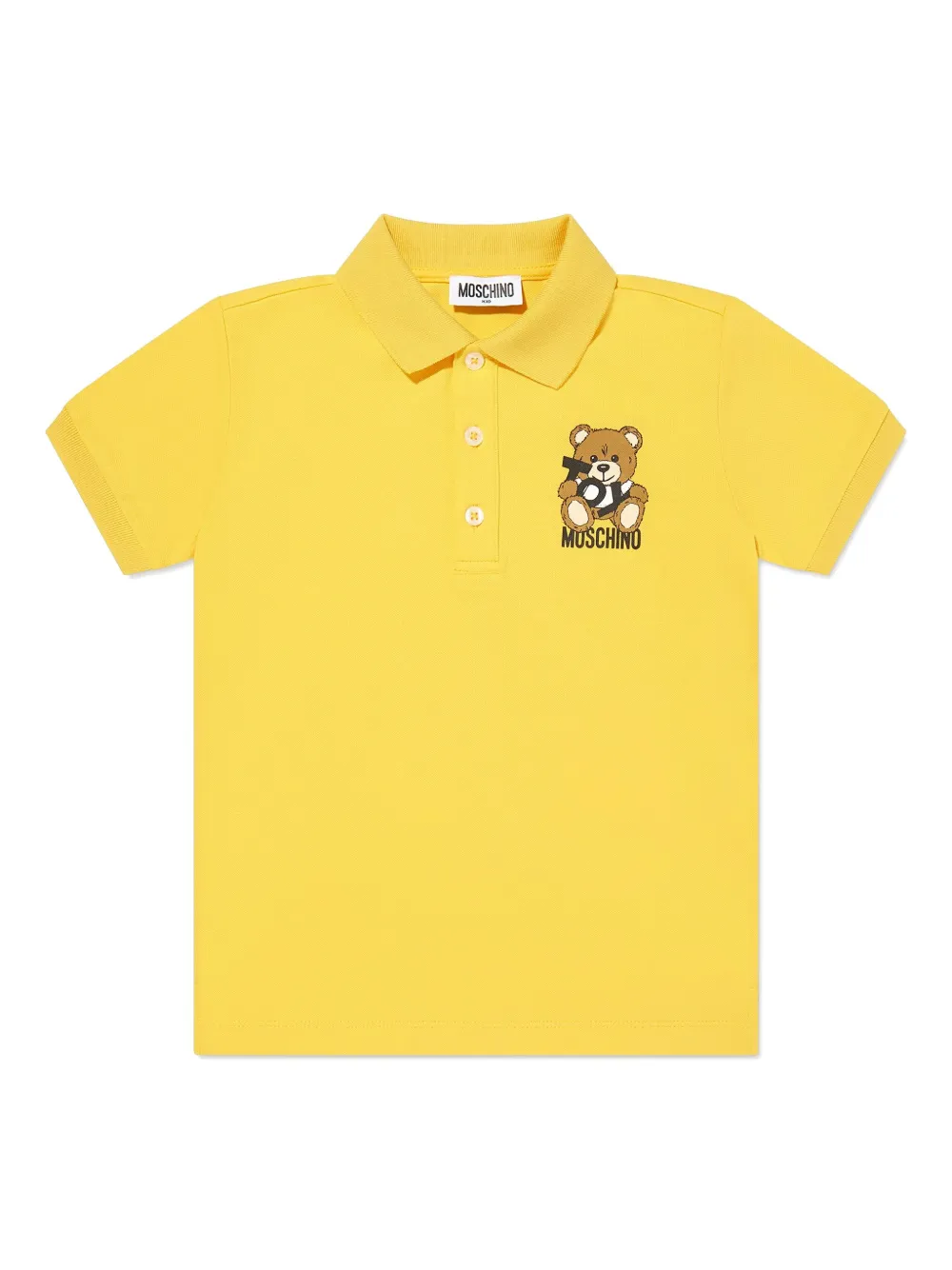 Moschino Kids Poloshirt met teddybeerprint Geel