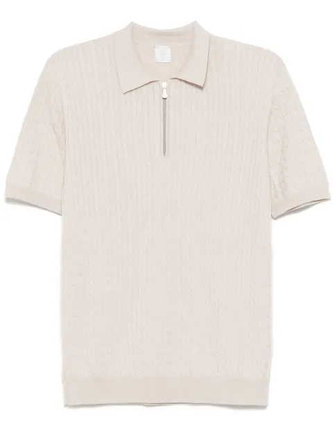 Eleventy cable-knit polo shirt