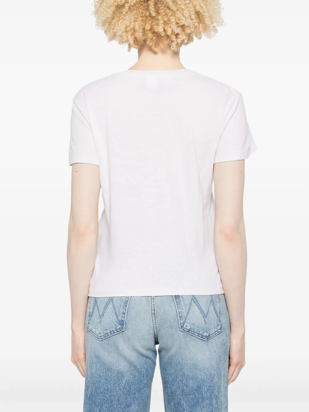 Re/done Happy Hour Crewneck Graphic Tee In White