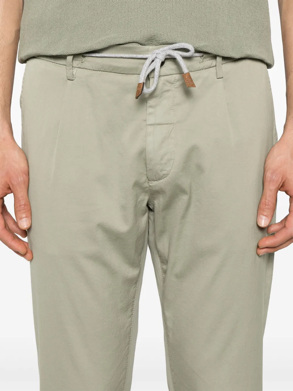Eleventy Broek met trekkoord Groen