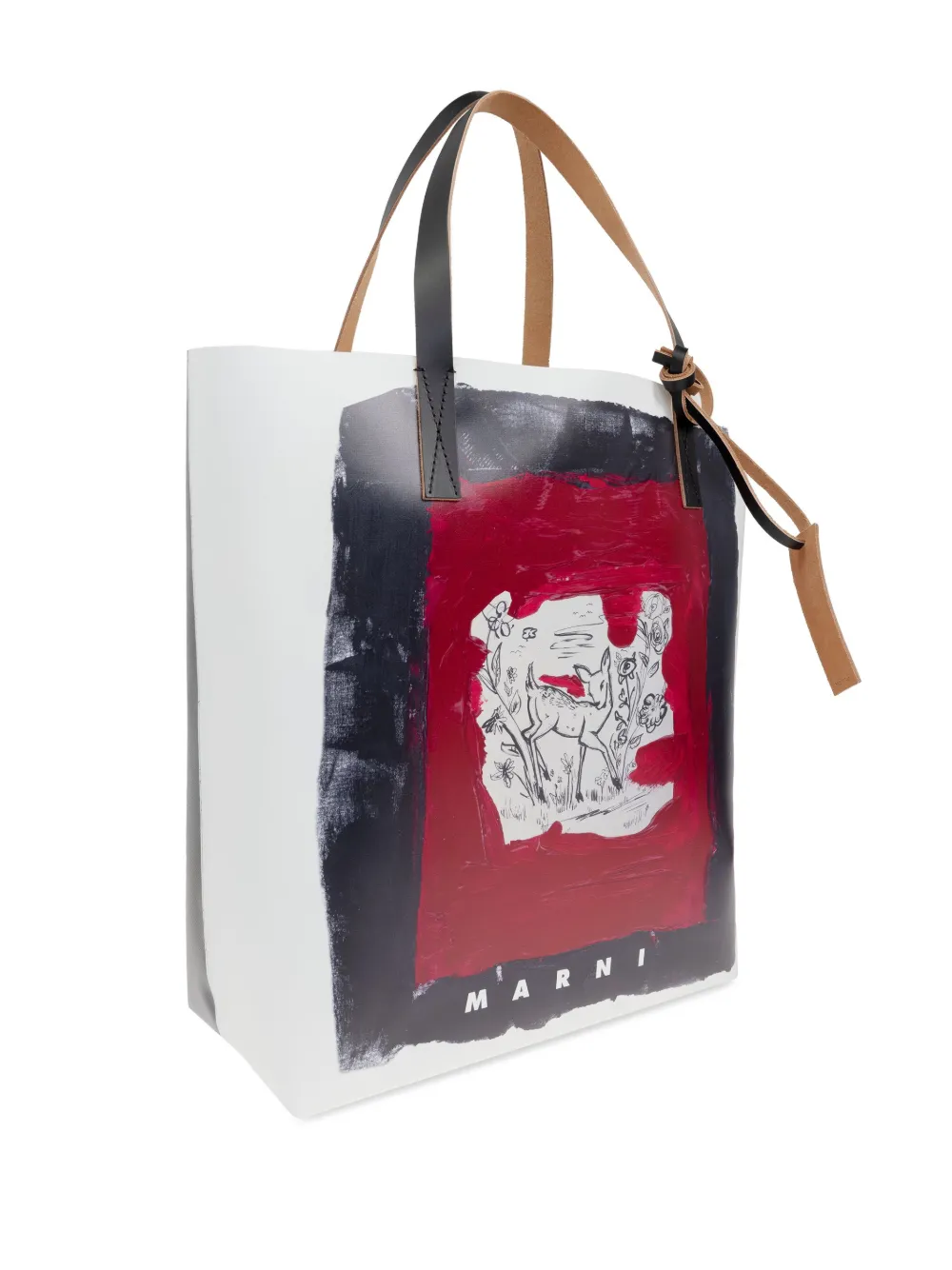 Marni Shopper met geverfde print Wit