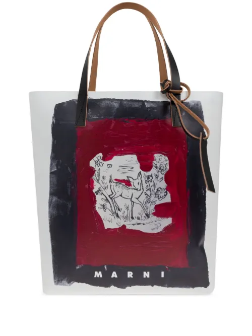 Sac à main à imprimé peinture - Marni - Modalova