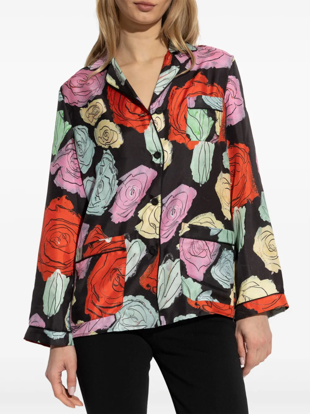 Marni Blouse met bloemenprint Zwart