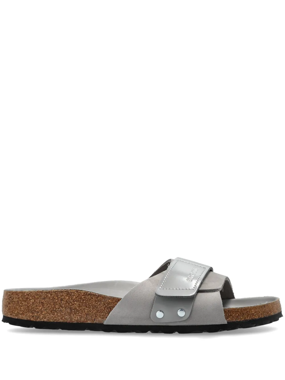 Birkenstock leather slides Grey