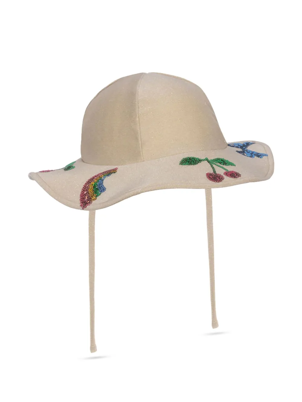 Konges Sløjd embroidered sun hat - Beige